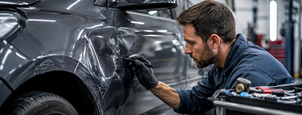 Deuk of kras in je auto: uitdeuken zonder spuiten, spot repair of de spuiterij in?